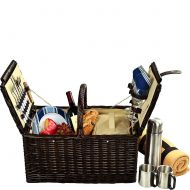 Picnic at Ascot Surrey Willow Picnic Basket with Service for 2 with Blanket and Coffee Set- Designed, Assembled & Quality Approved in the USA