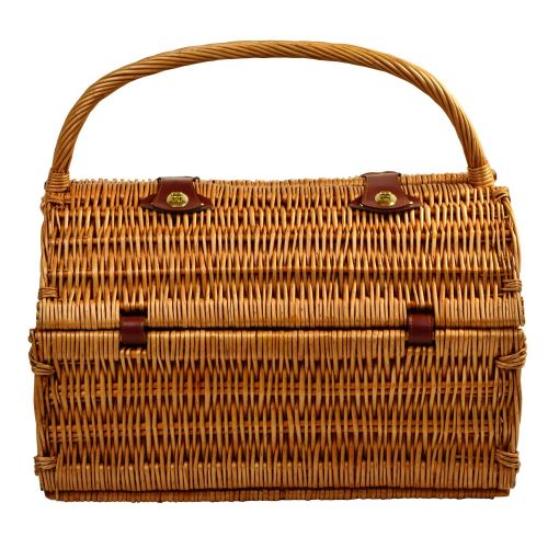  Picnic at Ascot Yorkshire Willow Picnic Basket with Service for 4 with Blanket - Gazebo