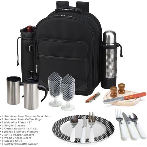  Picnic at Ascot Original Equipped 2 Person Picnic Backpack with Coffee Service, Cooler & Insulated Wine Holder - Designed & Assembled in the USA