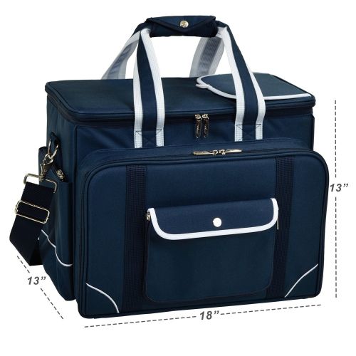  Picnic at Ascot- Original Insulated Picnic Cooler with Service for 4 - Designed & Assembled in the USA