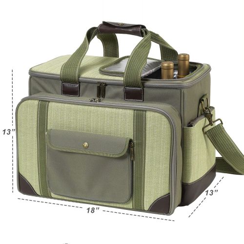  Picnic at Ascot- Original Insulated Picnic Cooler with Service for 4 - Designed & Assembled in the USA