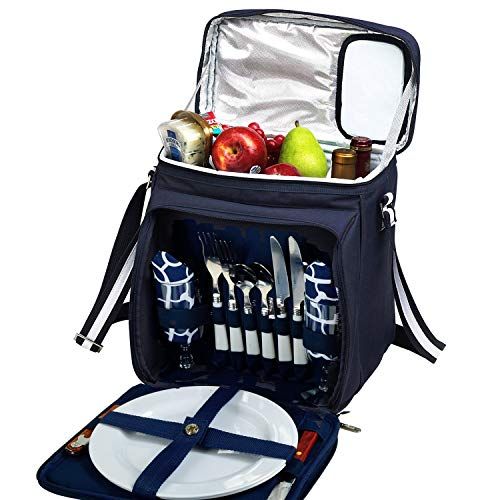  Picnic at Ascot Original Insulated Picnic Basket/Cooler Equipped with Service for 2- Designed, Assembled & Quality Approved in the USA