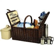 Picnic at Ascot Buckingham Picnic Willow Picnic Basket with Service for 4 and Coffee Service - Designed, Assembled & Quality Approved in the USA