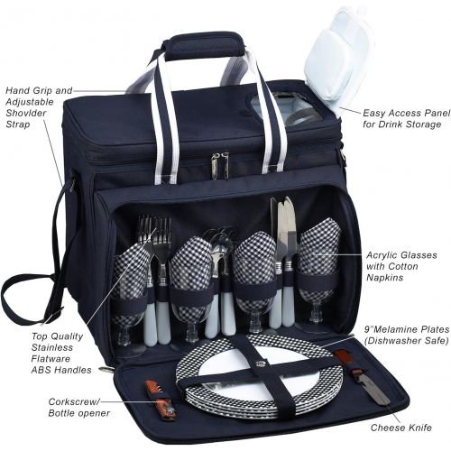  Picnic at Ascot Original Insulated picnic cooler with Service for 4 -Designed & Assembled in the USA