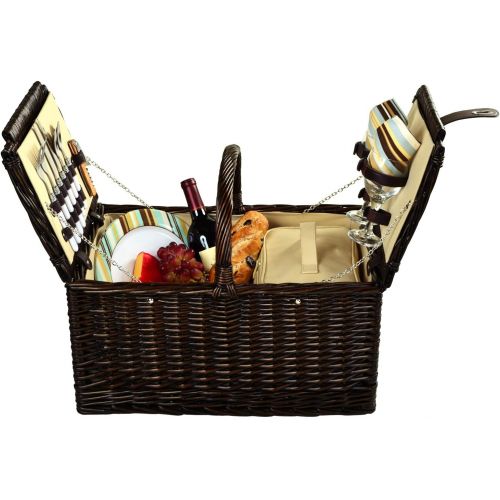  Picnic at Ascot Surrey Willow Picnic Basket with Service for 2 - Santa Cruz