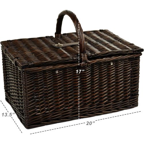  Picnic at Ascot Surrey Willow Picnic Basket with Service for 2 - Santa Cruz