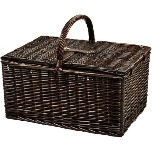  Picnic at Ascot Surrey Willow Picnic Basket with Service for 2 with Blanket - Blue Stripe