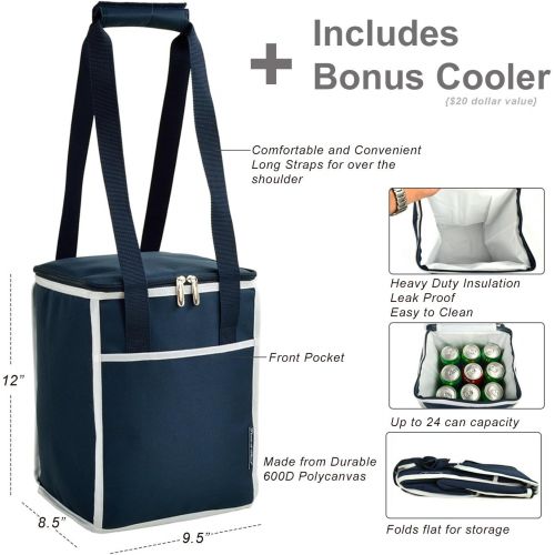  Picnic at Ascot Original Equipped Backpack for 4 with Blanket - Extra Bonus Cooler - Designed & Assembled in California - Trellis Green