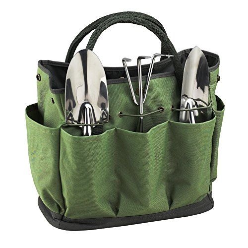  Picnic at Ascot Gardening Tote with 3 Stainless Steel Tools- Designed & Assembled in the USA