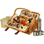 Picnic at Ascot Sussex Willow Picnic Basket with Service for 2, with Coffee Set - London Plaid