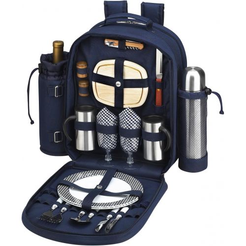  Picnic at Ascot Original Equipped 2 Person Picnic Backpack with Coffee Service, Cooler & Insulated Wine Holder - Designed & Assembled in the USA