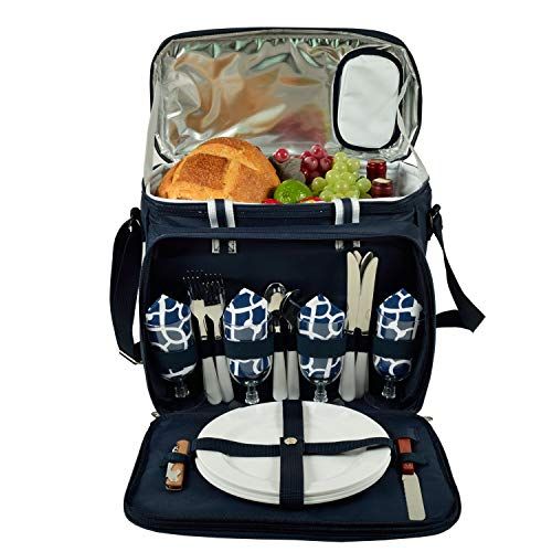  Picnic at Ascot Original Insulated picnic cooler with Service for 4 -Designed & Assembled in the USA