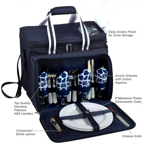  Picnic at Ascot Original Insulated picnic cooler with Service for 4 -Designed & Assembled in the USA