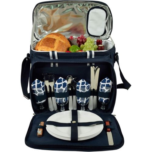  Picnic at Ascot Original Insulated picnic cooler with Service for 4 -Designed & Assembled in the USA