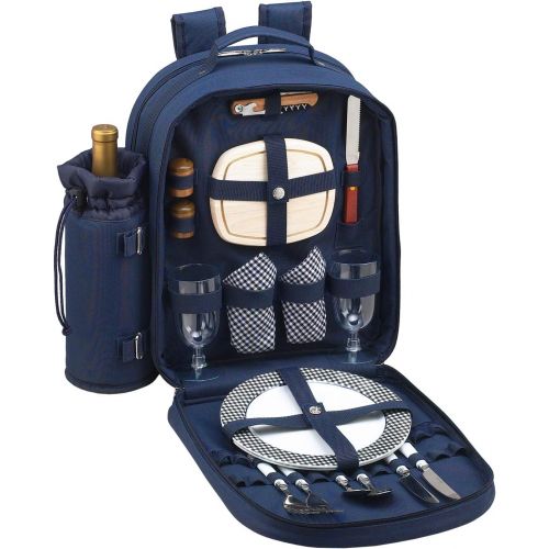  Picnic at Ascot Original Equipped 2 Person Picnic Backpack with Cooler & Insulated Wine Holder- Designed & Assembled in the USA