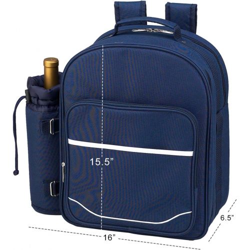  Picnic at Ascot Original Equipped 2 Person Picnic Backpack with Cooler & Insulated Wine Holder- Designed & Assembled in the USA