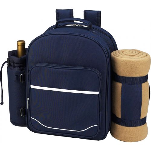  Picnic at Ascot Original Equipped 2 Person Picnic Backpack with Cooler, Insulated Wine Holder & Blanket - Designed & Assembled in the USA