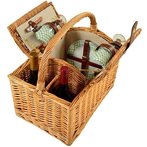  Picnic at Ascot Vineyard Willow Picnic Basket with service for 2 - Gazebo