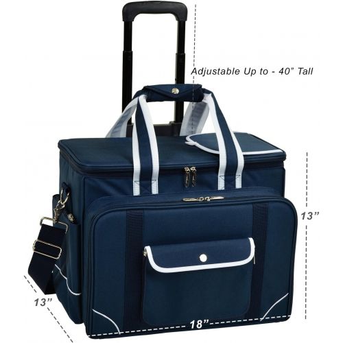  Picnic at Ascot- Original Insulated Picnic Cooler on Wheels with Service for 4- Designed & Assembled in the USA