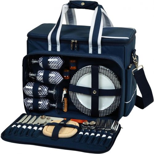  Picnic at Ascot- Original Insulated Picnic Cooler with Service for 4 - Designed & Assembled in the USA