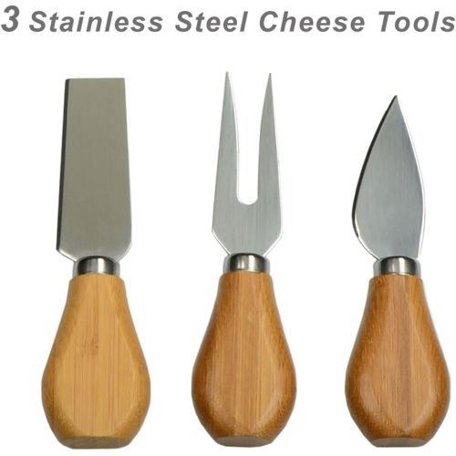  [아마존베스트]Picnic at Ascot Patented Bamboo Cheese/Charcuterie Board with Knife Set-Stores as a Compact Wedge-Opens to 18 Diameter-Designed & Quality Checked in USA