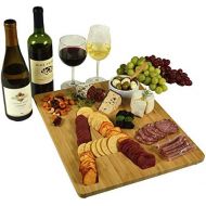 [아마존베스트]Picnic at Ascot Monogram Bamboo Cheese/Charcuterie/Cracker Serving Board - Includes Ceramic Dip/Olive Bowl with bamboo spoon- Designed and Quality Assured in the USA-Patent Pending