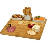 [아마존베스트]Picnic at Ascot Sherborne Bamboo Cheese Board Set with 4 Tools