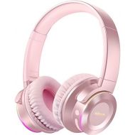 [아마존 핫딜]  [아마존핫딜]Picun B9 Wireless Bluetooth Headphones with Mic 40H Playtime Wireless Headphones Over Ear Deep Bass Foldable Headset for TV PC Tablet Cellphone - Rose Gold for Women