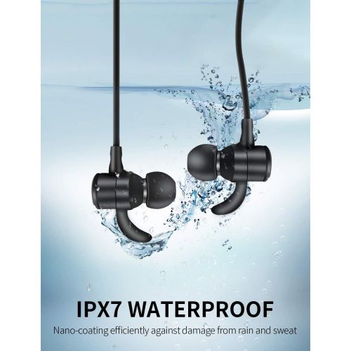  [아마존 핫딜] Picun Wireless Headphones 35 Hours Playtime Neckband Bluetooth Headphones LED Light, HiFi Stereo IPX7 Waterproof Sport Earbuds w/Mic, EQ Bass, Siri, Bluetooth 5.0 Magnetic Running