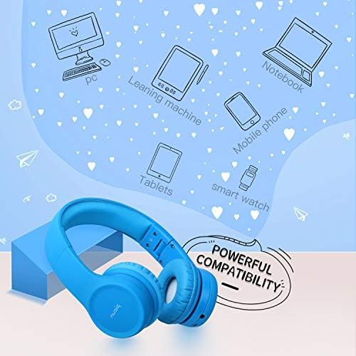  [아마존베스트]Picun Kids Bluetooth Headphones Safe Volume Limited 85dB 15 Hours Play Time Foldable Stereo Sound Headsets with Mic Wireless Headphones for Boys Children Computer Cell Phones Table