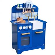 Pidoko Kids Play Kitchen, Navy Blue Toy Kitchen Set with Accessories, Limited Edition - Perfect for Boys and Girls