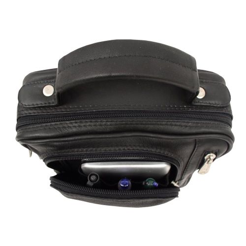  Piel Leather Radio Video Camera Bag, Black, One Size