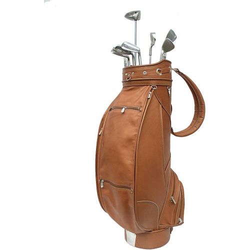  [아마존베스트]Piel Leather Deluxe 9in Golf Bag, Saddle, One Size