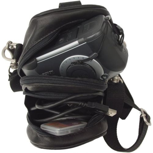  Piel Leather Camera Bag, Black, One Size