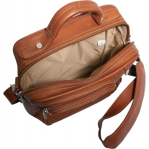  Piel Leather Radio Video Camera Bag, Saddle, One Size