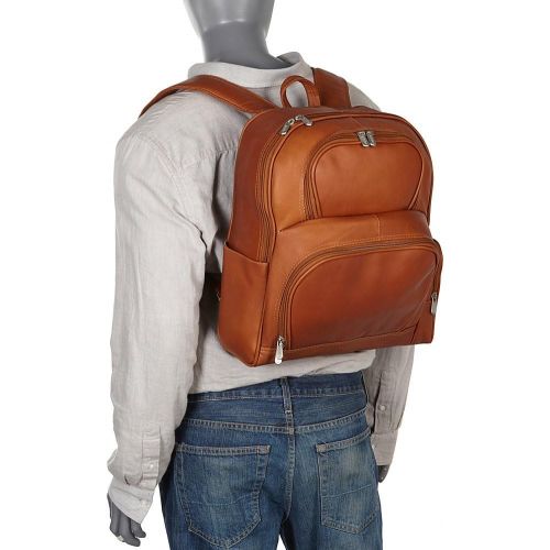  Piel Leather Half-Moon Laptop Backpack, Saddle, One Size