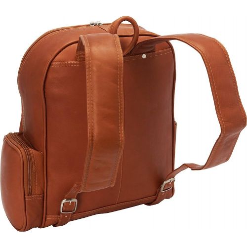  Piel Leather Half-Moon Laptop Backpack, Saddle, One Size