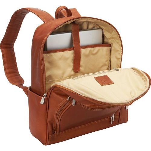  Piel Leather Half-Moon Laptop Backpack, Saddle, One Size