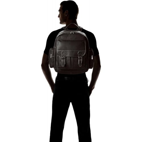  Piel Leather Ultimate Travelers Laptop Backpack, Saddle, One Size
