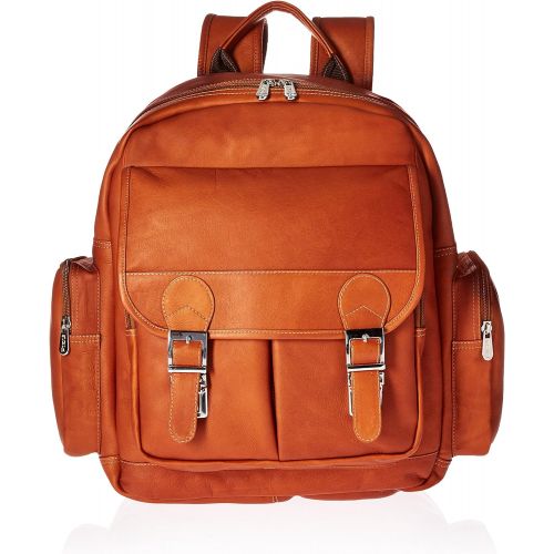  Piel Leather Ultimate Travelers Laptop Backpack, Saddle, One Size