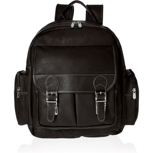  Piel Leather Ultimate Travelers Laptop Backpack, Saddle, One Size