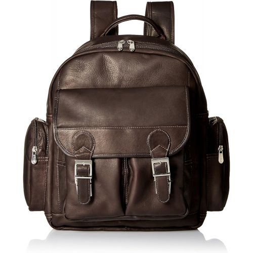  Piel Leather Ultimate Travelers Laptop Backpack, Saddle, One Size