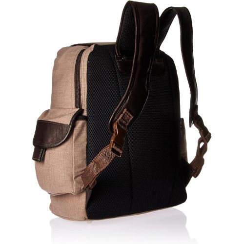 Piel Leather Multi-Pocket Travelers Backpack, Saddle
