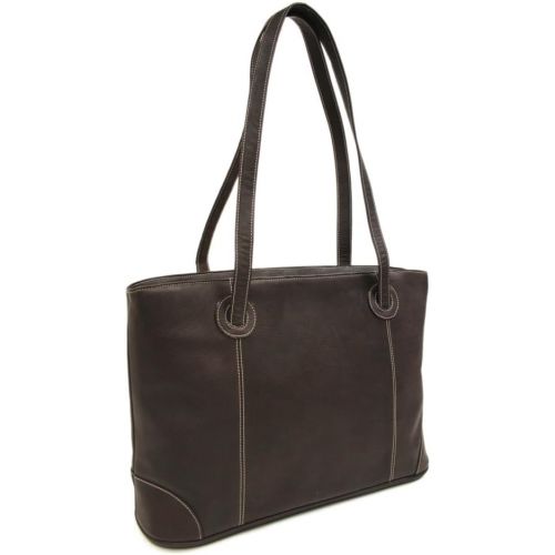  Piel Leather Ladies Computer Tote, Black, One Size