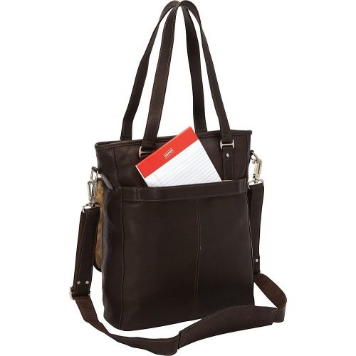  Piel Leather Laptop Tablet Carry-All Tote, Black, One Size