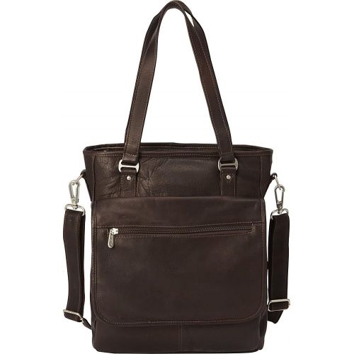  Piel Leather Laptop Tablet Carry-All Tote, Black, One Size