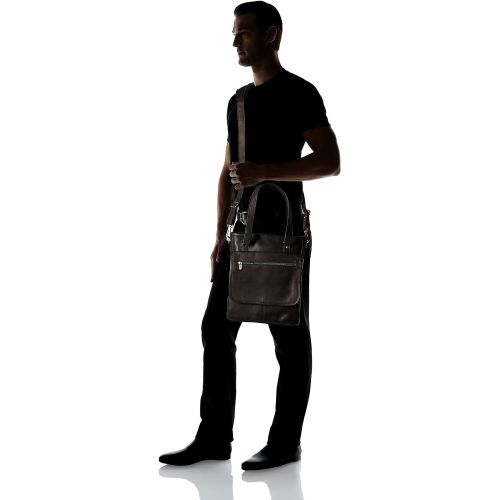  Piel Leather Laptop Tablet Carry-All Tote, Black, One Size