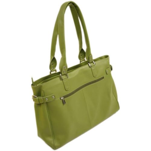  Piel Leather Large Ladies Side Strap Tote, Apple, One Size