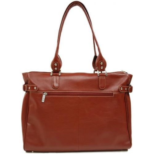  Piel Leather Large Ladies Side Strap Tote, Apple, One Size