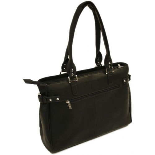  Piel Leather Large Ladies Side Strap Tote, Apple, One Size